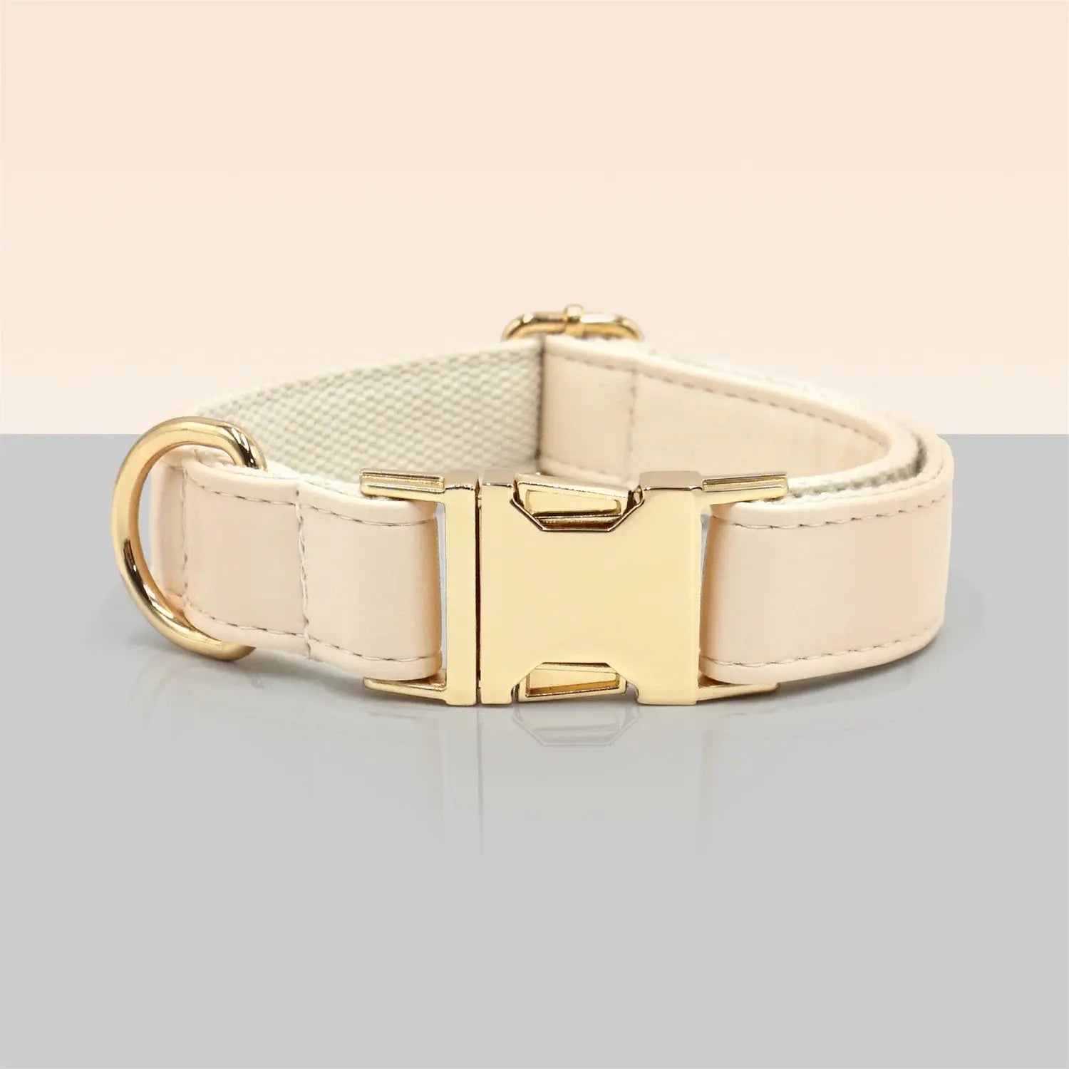 Set en Velours Crème – Collier & Laisse avec boucle Dorée | SANEO Pets SANEO Pets