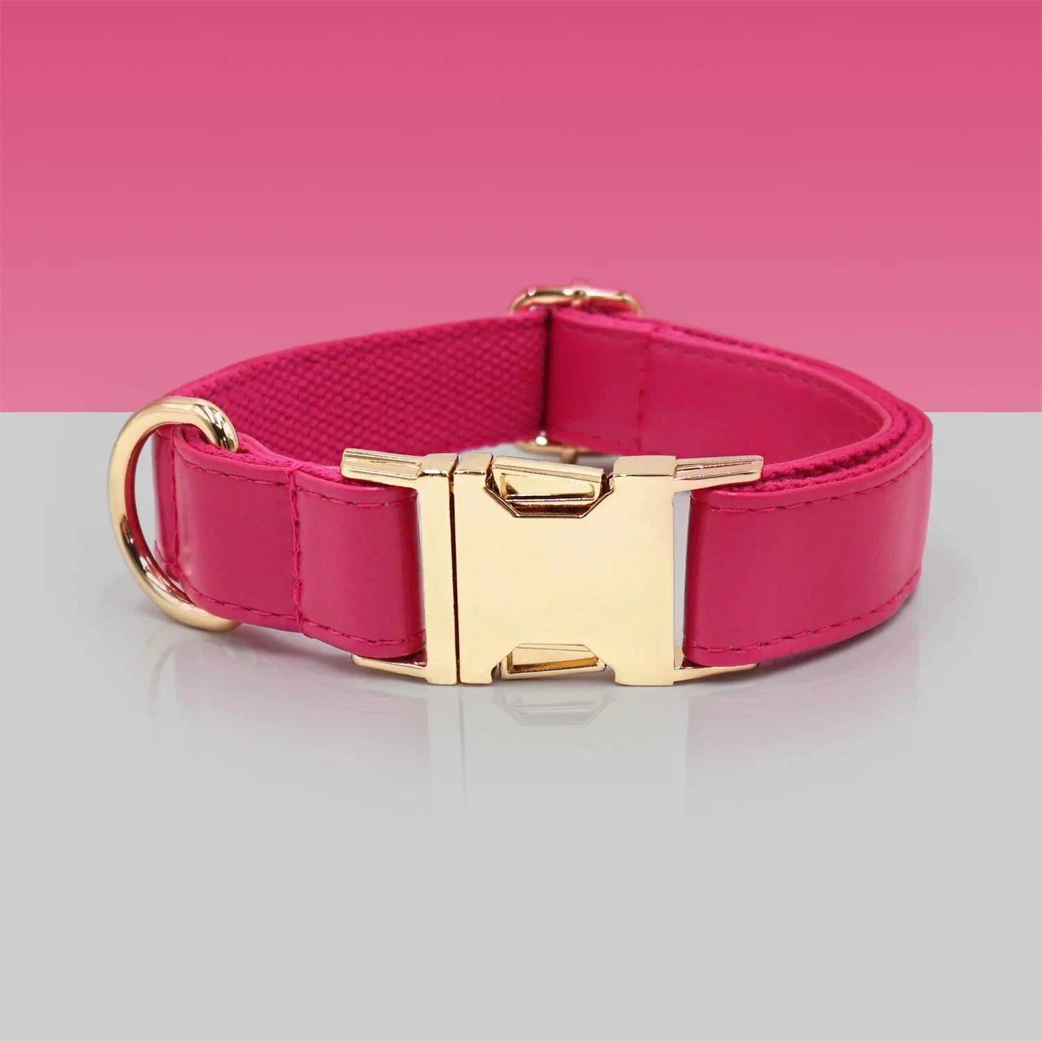 Set en Velours Rose – Collier & Laisse avec boucle Dorée | SANEO Pets SANEO Pets