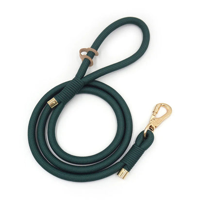 Set 3 Pièces Luxe en Velours Vert Emeraude – Collier, Laisse & Poop Bag
